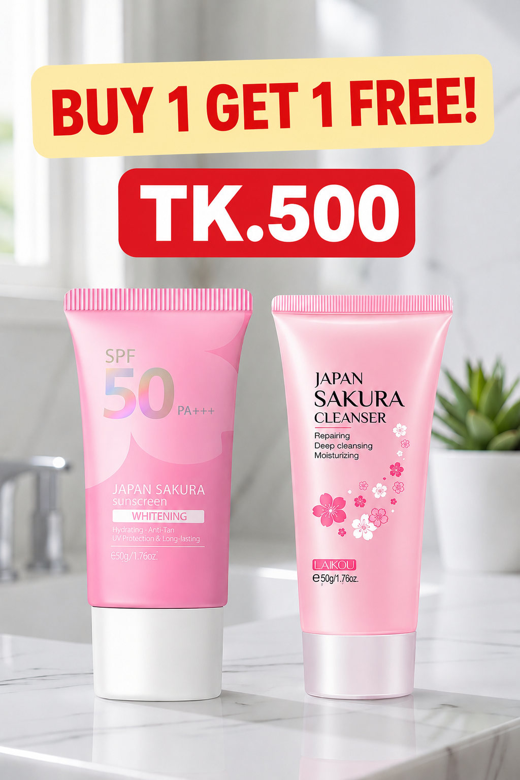 Sakura Sunscreen & Sakura Cleanser