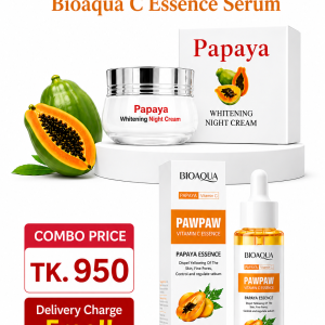 Dr. Davey Papaya Whitening Night Cream + BIOAQUA Vitamin C (Papaya) Essence Serum