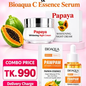 Dr. Davey Papaya Whitening Night Cream + BIOAQUA Vitamin C (Papaya) Essence Serum
